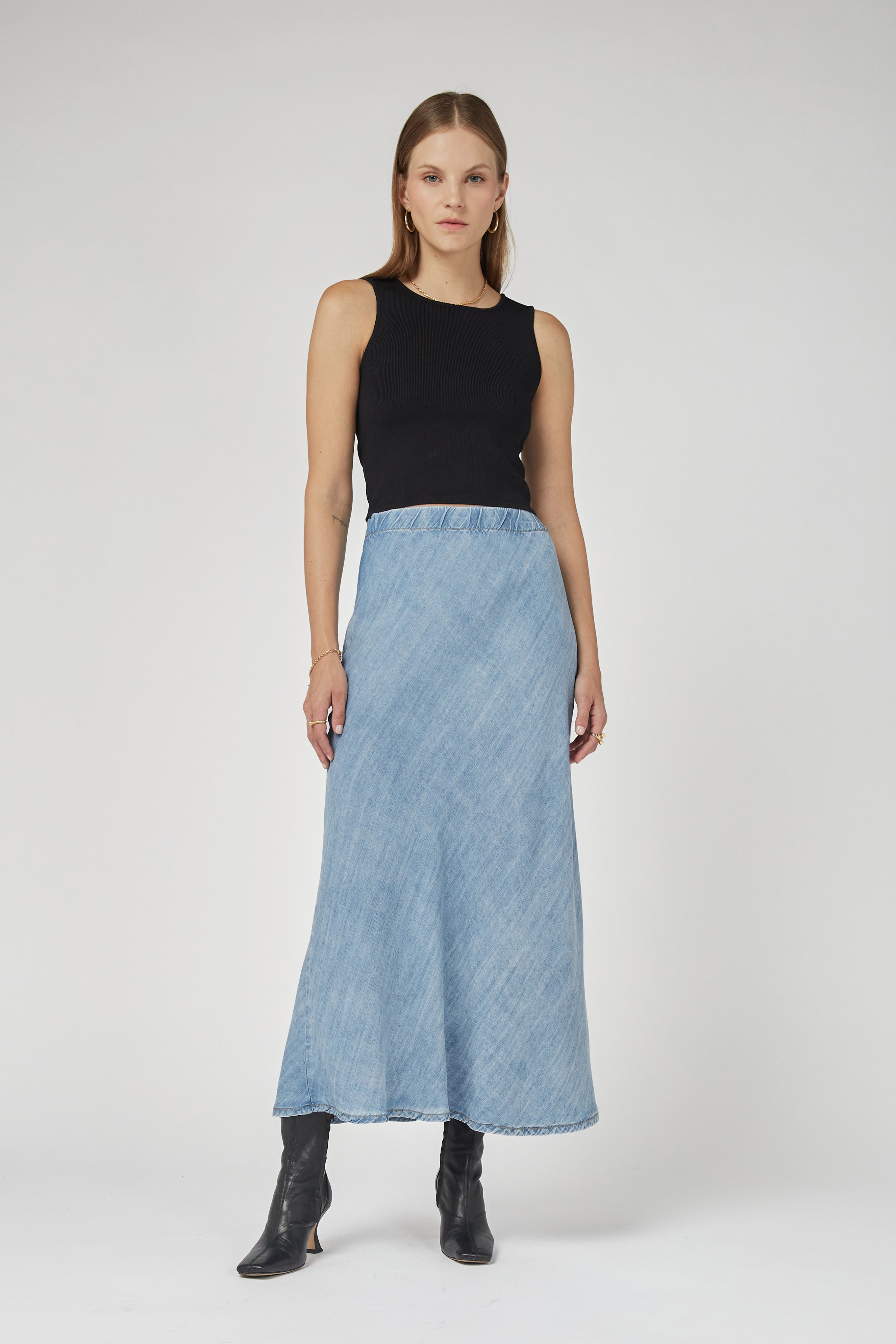 Gonna Tencel Denim Skirt