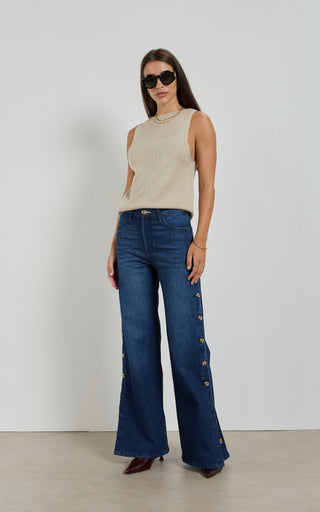 Hollie Indigo Blue Wide Leg Jeans