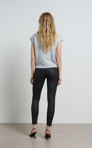 Lauren Mid Rise Coated Black Jeans