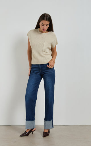 Lina Mid Rise Indigo Straight Leg Jeans