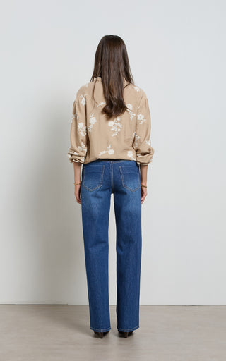 Lina Mid Rise Pacific Straight Leg Jeans