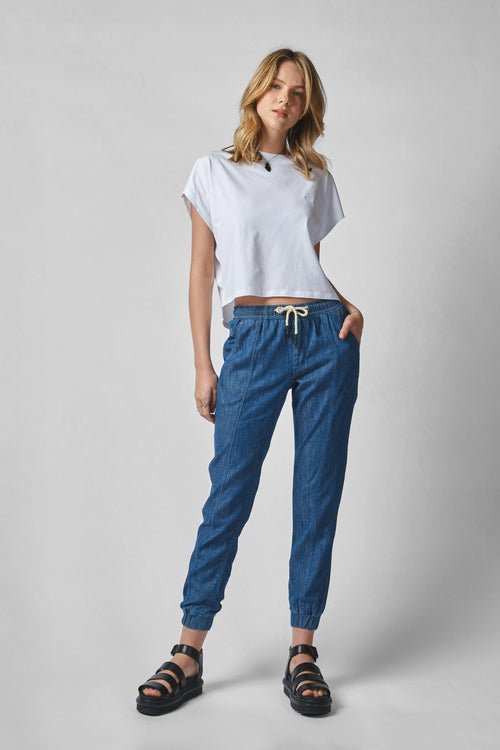 Lounger Blur Blue Linen Denim Jeans