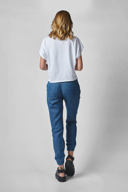 Lounger Blur Blue Linen Denim Jeans