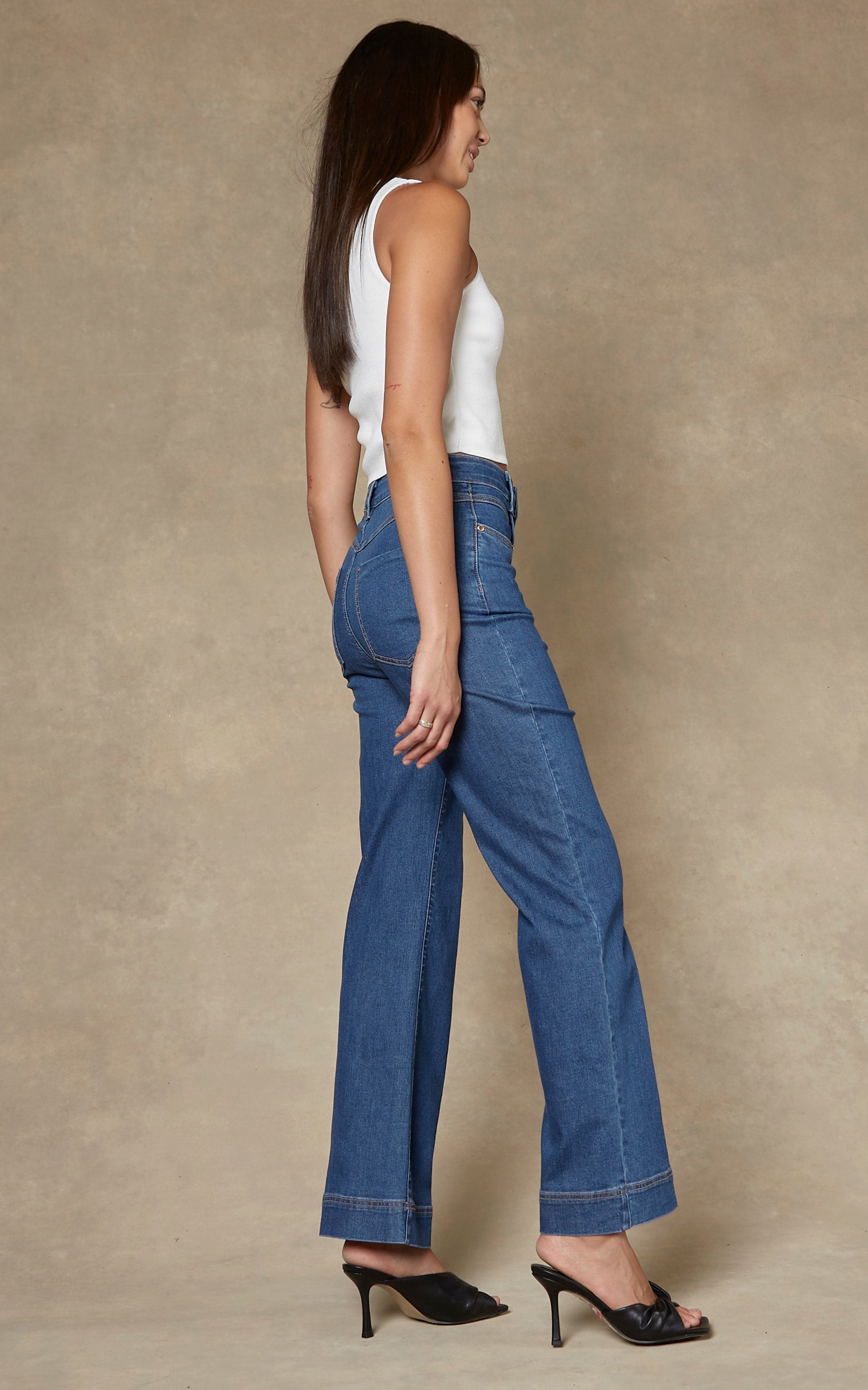 Maarte Blue Denim Wide Leg Jeans | DRICOPER DENIM
