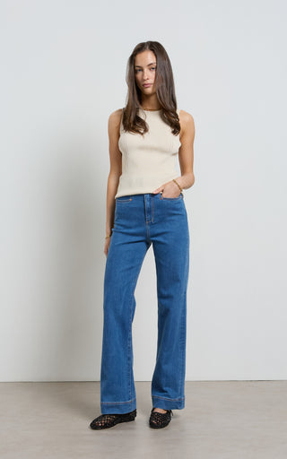 Maarte Blue Denim Wide Leg Jeans