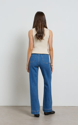 Maarte Blue Denim Wide Leg Jeans