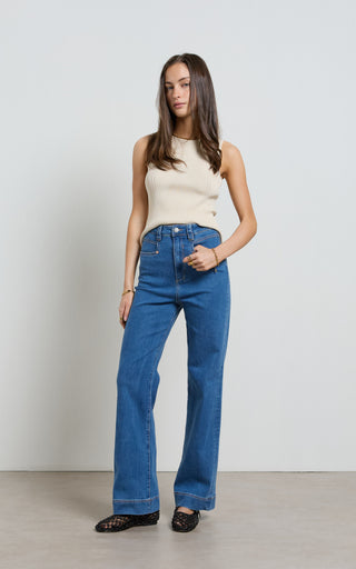 Maarte Blue Denim Wide Leg Jeans