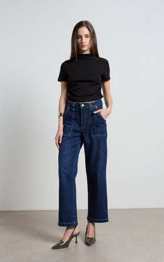 Marfa Denim Straight Leg Trousers