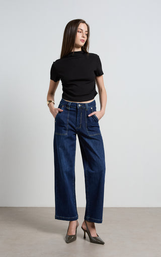Marfa Denim Straight Leg Trousers