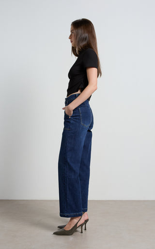 Marfa Denim Straight Leg Trousers