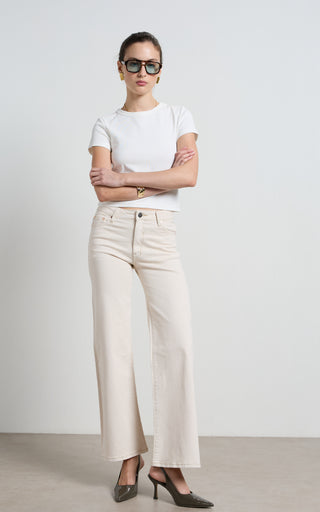 Marrie Cream Wide Leg Jeans