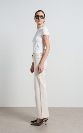 Marrie Cream Wide Leg Jeans