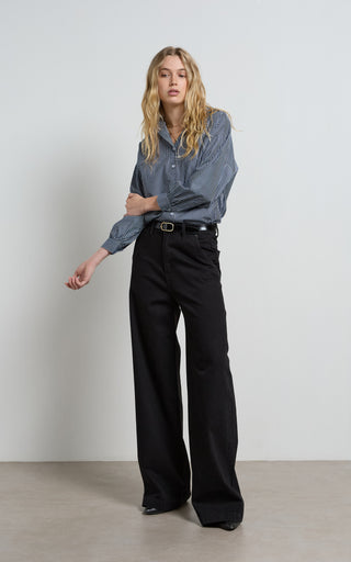 Mila Black Mid Rise Palazzo Jeans