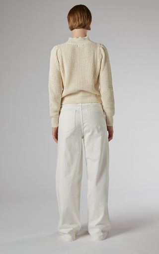 Hildy Ivory Cotton Sweater | DRICOPER DENIM