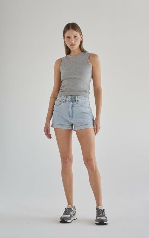 Nada Sunbleached High Waisted Denim Shorts
