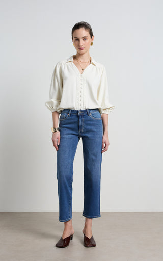 Perla Cropped Mid Rise Jeans