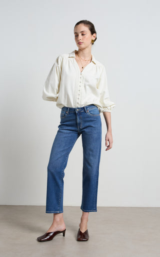 Perla Cropped Mid Rise Jeans