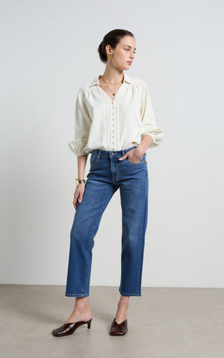 Perla Cropped Mid Rise Jeans