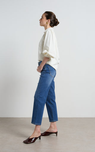 Perla Cropped Mid Rise Jeans