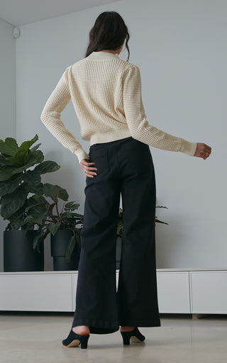 Hildy Ivory Cotton Sweater | DRICOPER DENIM