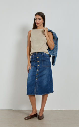 Sage Pacific Blue Denim Skirt