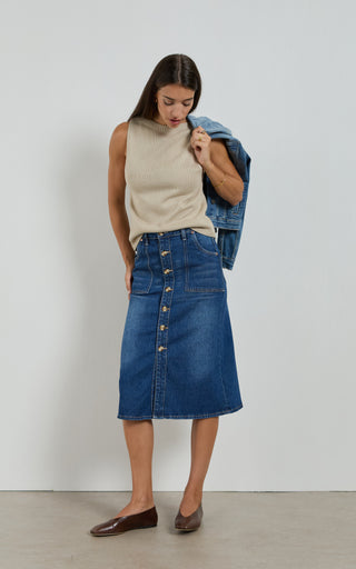 Sage Pacific Blue Denim Skirt