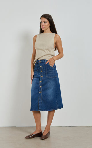Sage Pacific Blue Denim Skirt
