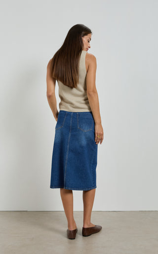 Sage Pacific Blue Denim Skirt