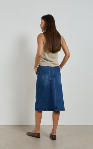Sage Pacific Blue Denim Skirt