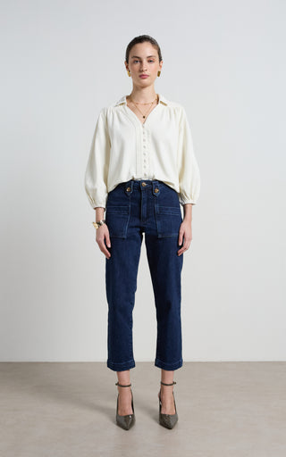 Stella Stretch High Waisted Indigo Trousers