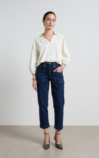 Stella Stretch High Waisted Indigo Trousers