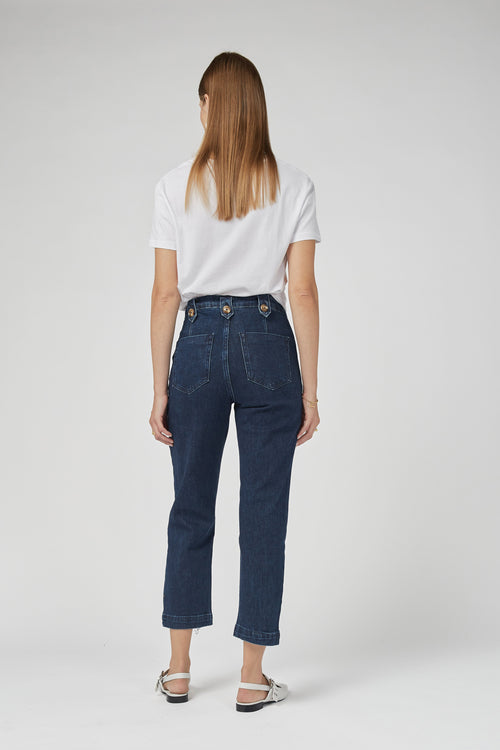 Stella Stretch High Waisted Indigo Trousers