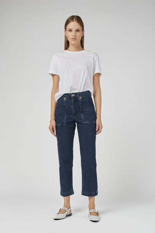 Stella Stretch High Waisted Indigo Trousers