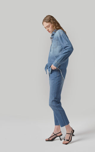 Perla Cropped Mid Rise Jeans | DRICOPER DENIM