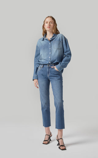 Perla Cropped Mid Rise Jeans | DRICOPER DENIM