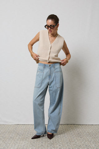 Tailored Coastal Blue Cargo Pants
