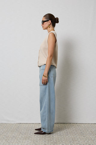 Tailored Coastal Blue Cargo Pants