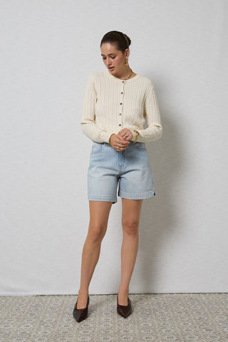 Zola Coastal Blue Long Denim Shorts  DRICOPER DENIM Shorts.