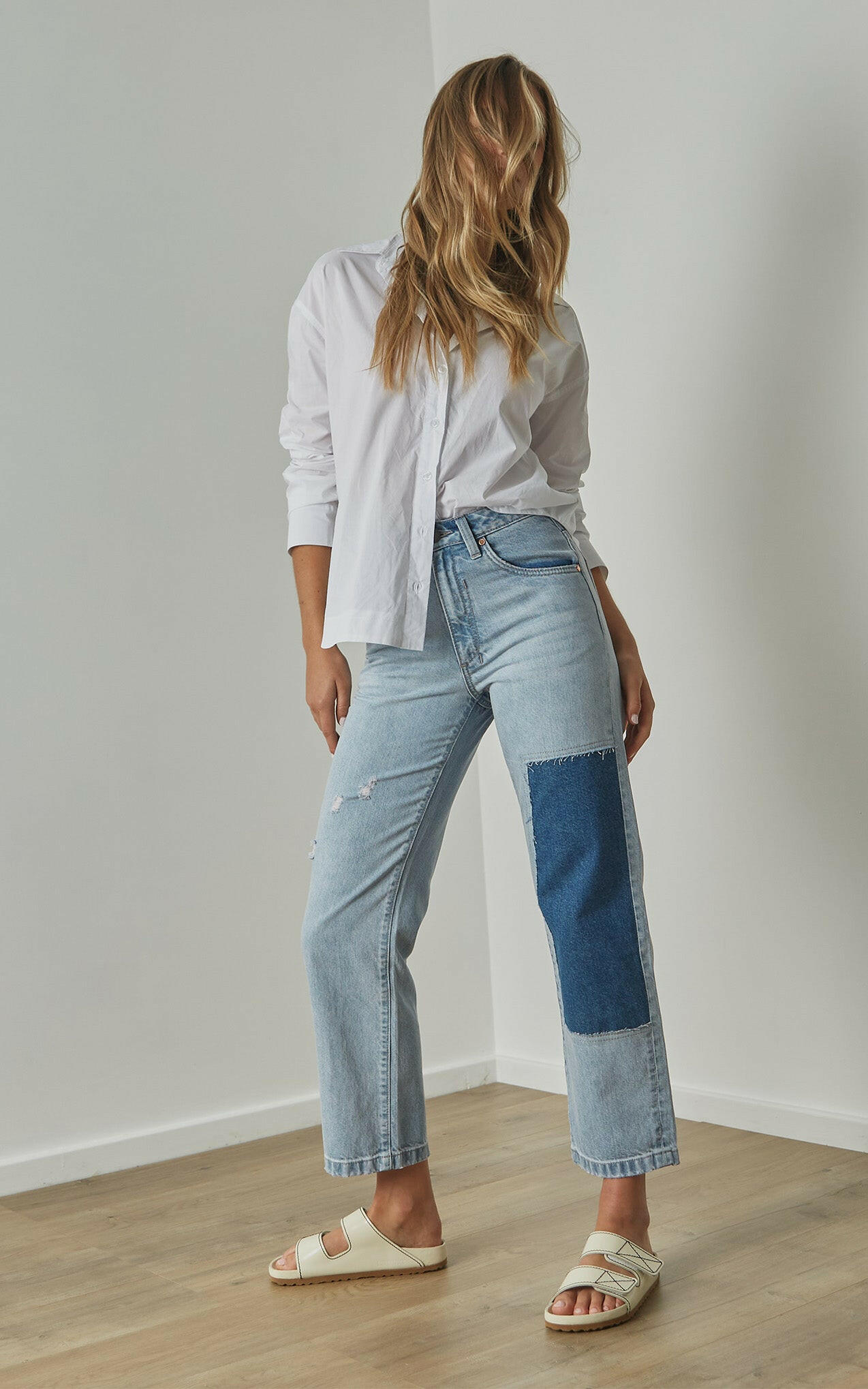 Evie Patchwork Wide Leg Jeans – DRICOPER DENIM