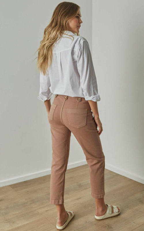 Stella Stretch High Waisted Taupe Trouser