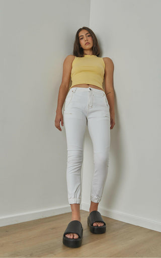 Cuffed White Jeans | DRICOPER DENIM