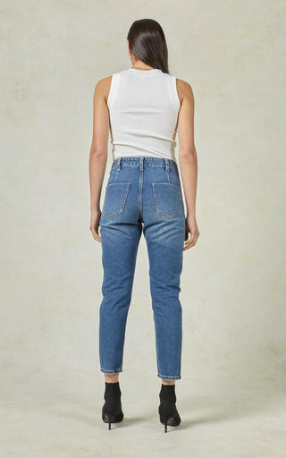 Drifter Blur Blue Straight Leg Jeans | DRICOPER DENIM