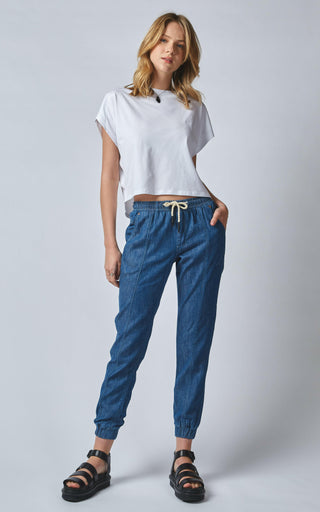 Lounger Blur Blue Linen Denim Jeans  DRICOPER DENIM Jeans.