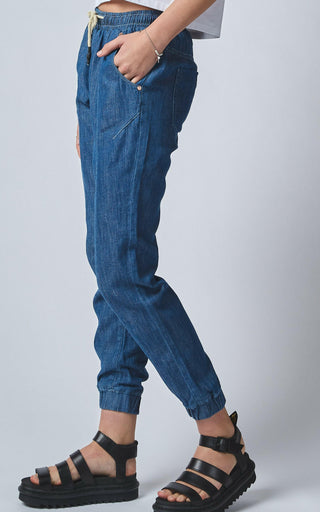 Lounger Blur Blue Linen Denim Jeans  DRICOPER DENIM Jeans.